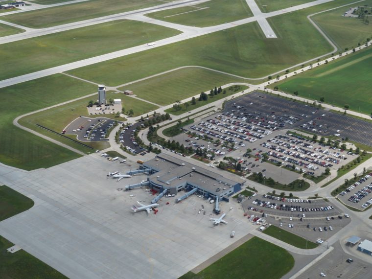 Hector International Airport aerial photo.