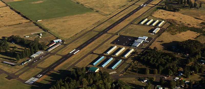 Scappoose Industrial Airpark aerial view.