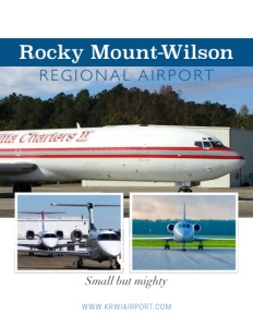 Rocky Mount-Wilson Regional Airport brochure cover.