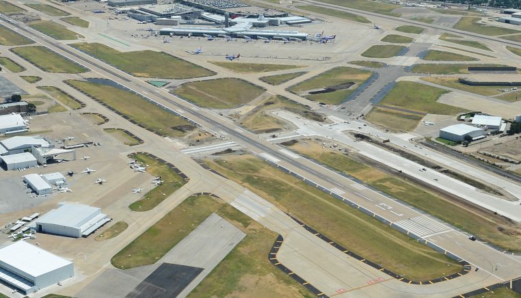 Dallas Love Field Airport (DAL) aerial view of runway